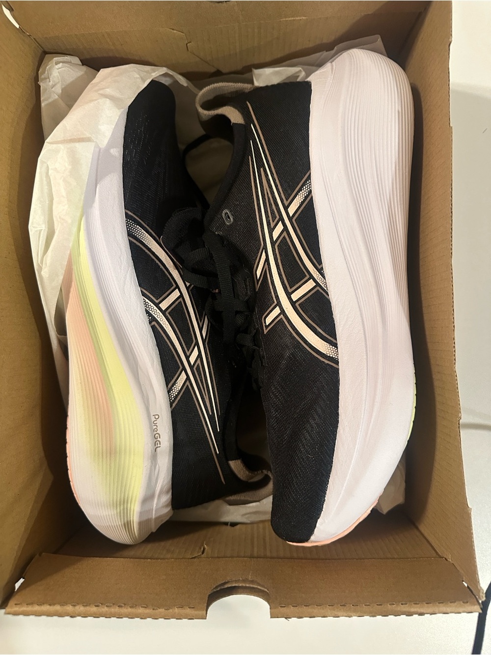 Asics Black & White Women's Athletic Running Shoes with Pastel Accents